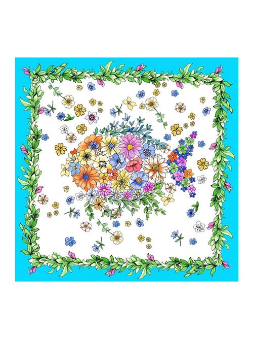 Foulard sartoriale in twill di seta con stampa pesce Laboratorio Capri | FOULARDPESCETURCHESE